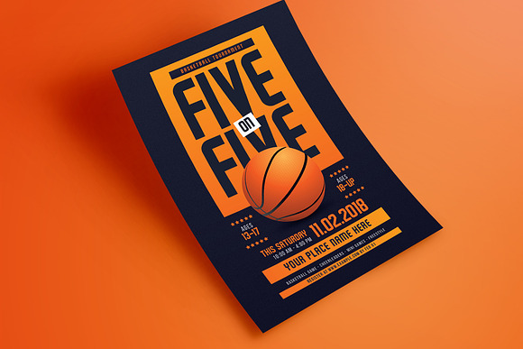5 On 5 Basketball Tournament Flyer in Flyer Templates - product preview 2