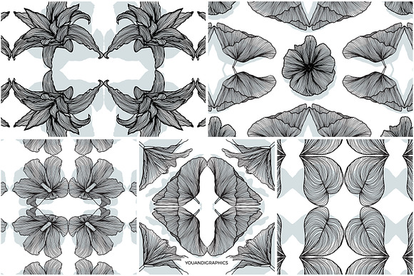 Lineart Floral Patterns & Elements in Patterns - product preview 12