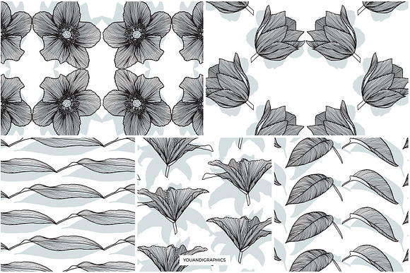 Lineart Floral Patterns & Elements in Patterns - product preview 13
