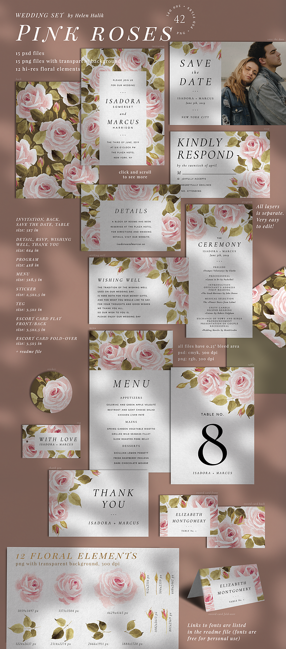 10 IN 1! Wedding invitations bundle in Wedding Templates - product preview 2