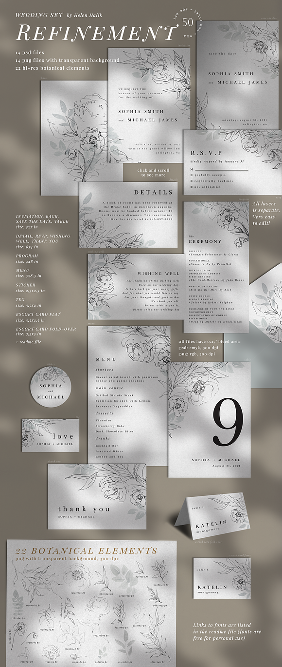 10 IN 1! Wedding invitations bundle in Wedding Templates - product preview 3