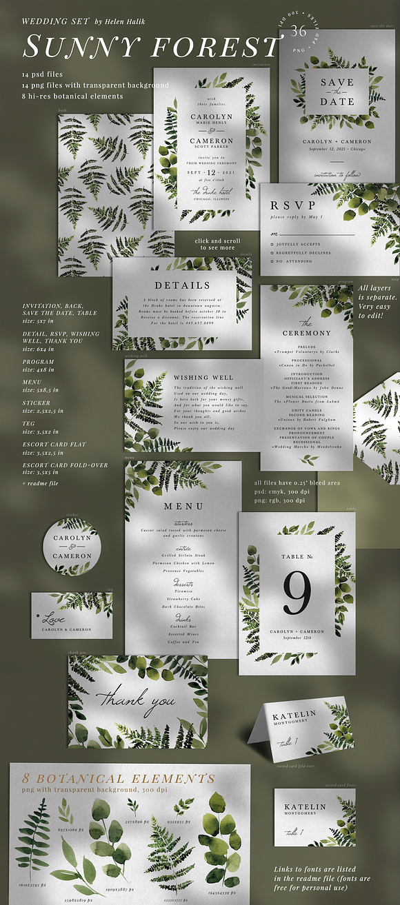10 IN 1! Wedding invitations bundle in Wedding Templates - product preview 5