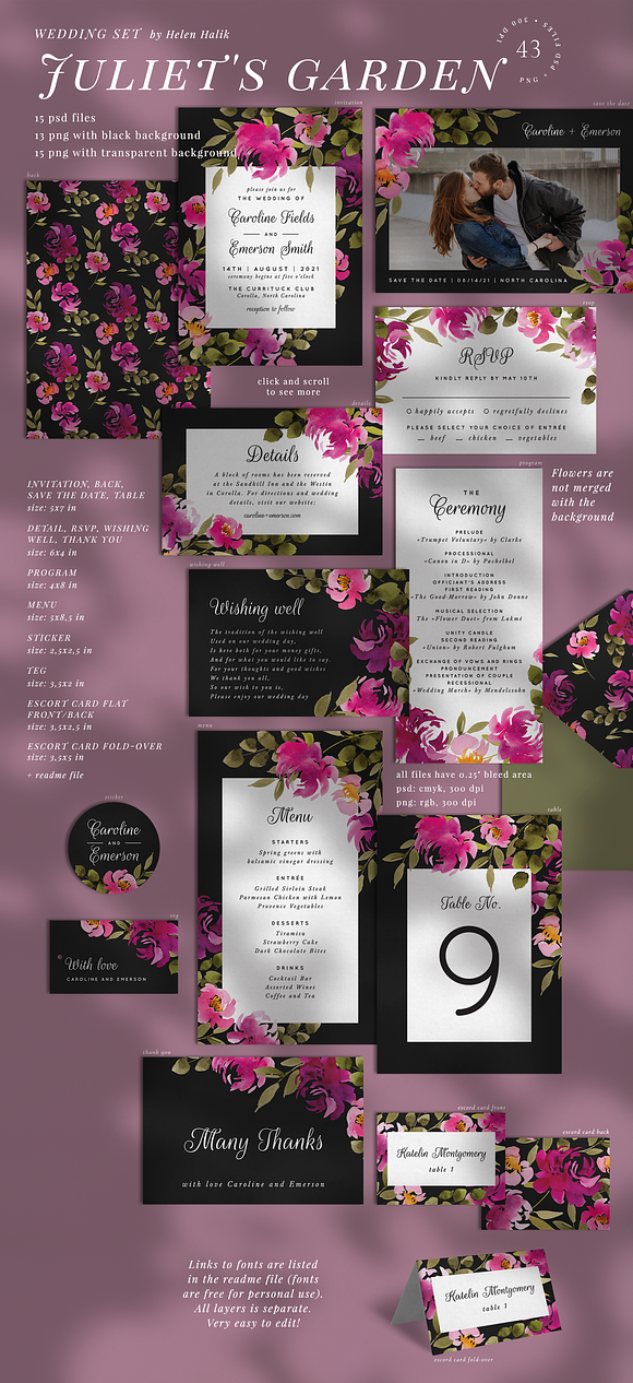 10 IN 1! Wedding invitations bundle in Wedding Templates - product preview 9