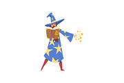 Male Sorcerer Reading Magic Book