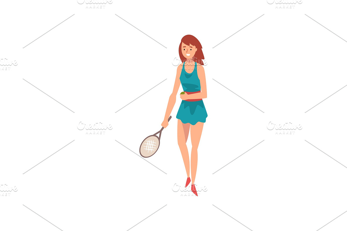 Young Woman Tennis Player in Illustrations - product preview 8
