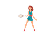 Female Tennis Player with Racket