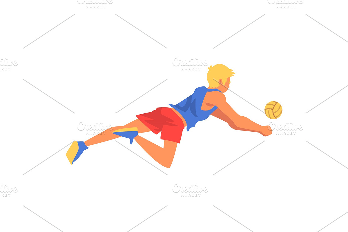 Male Volleyball Player in Illustrations - product preview 8