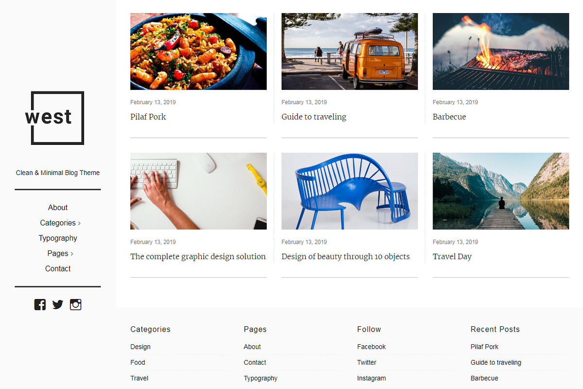 One West - Clean & Minimal WP Theme in WordPress Blog Themes - product preview 8