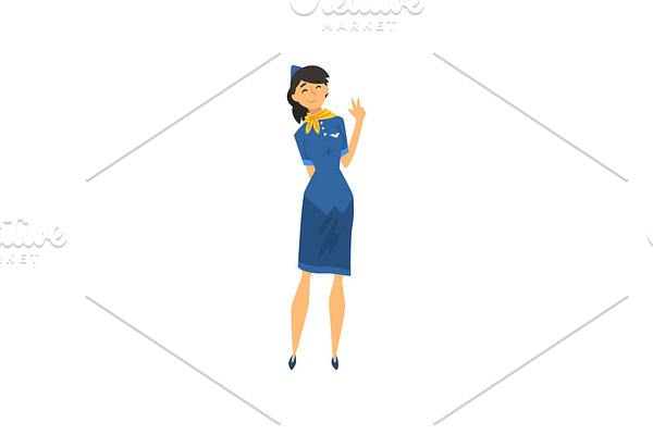 Smiling Stewardess Character