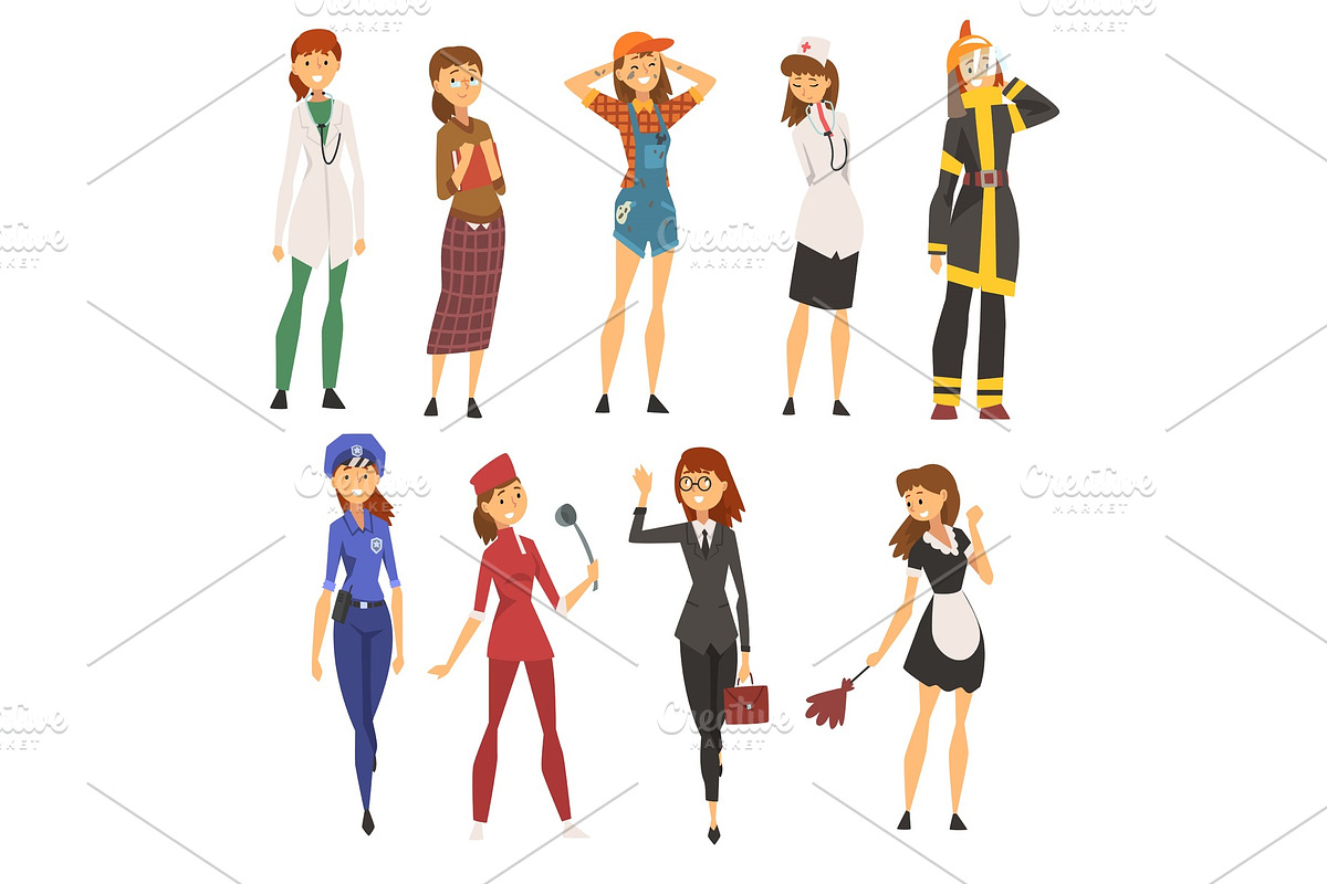 Women of Different Professions Set in Illustrations - product preview 8
