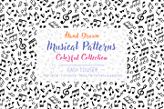 Pack of Six Vector Music Patterns