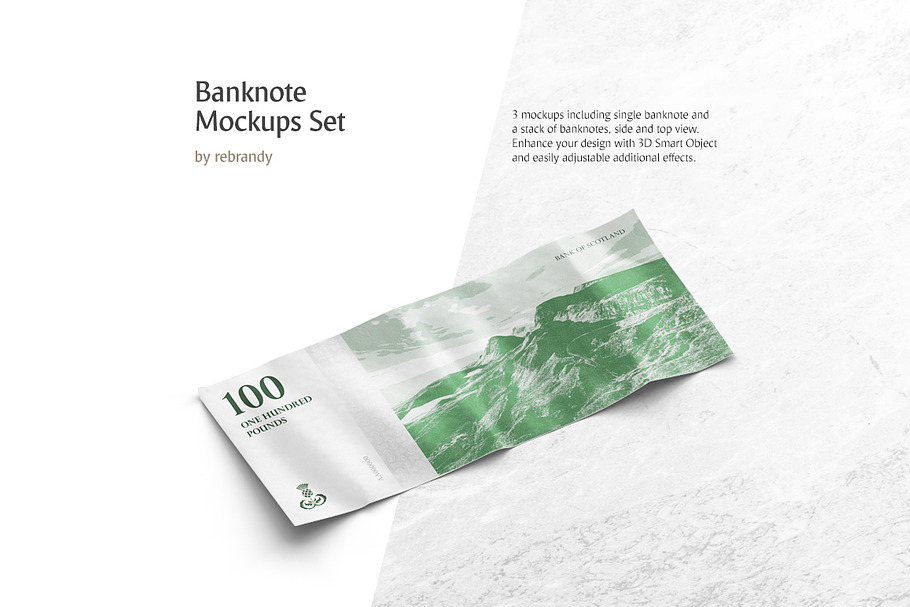 Banknote Mockups Set in Print Mockups - product preview 8