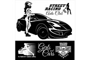 Street Racing. Sport girl with