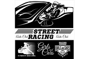 Street Racing. Sport girl with