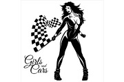 Street Racing. Sexy sport girl with