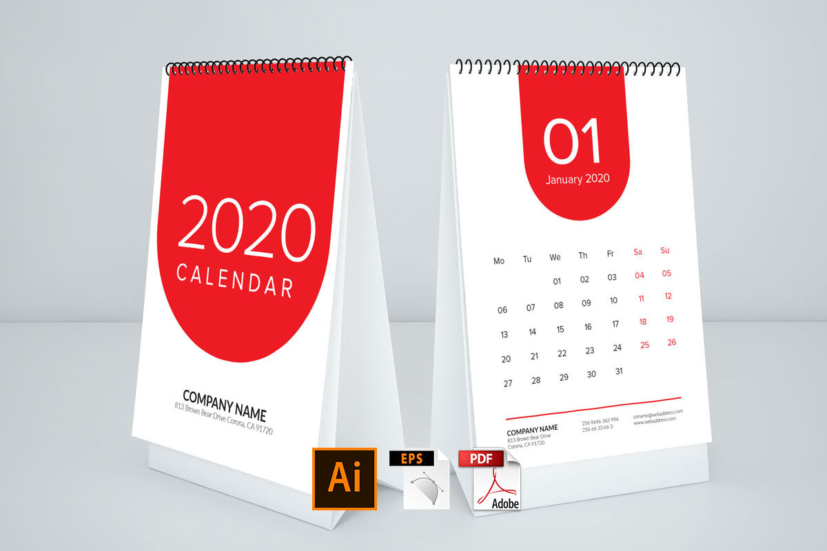 Calendar for 2020 (NEW) in Stationery Templates - product preview 8