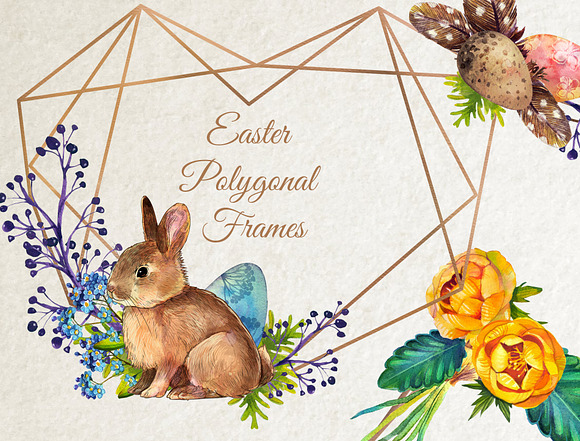 Easter Polygonal Frames  in Illustrations - product preview 5
