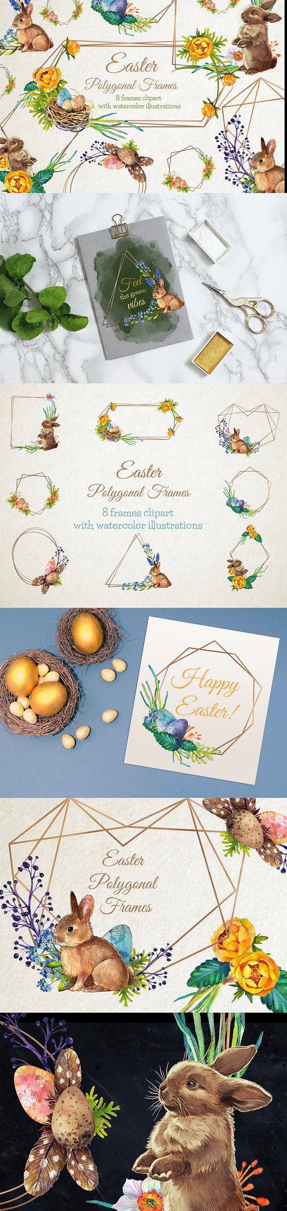 Easter Polygonal Frames  in Illustrations - product preview 8