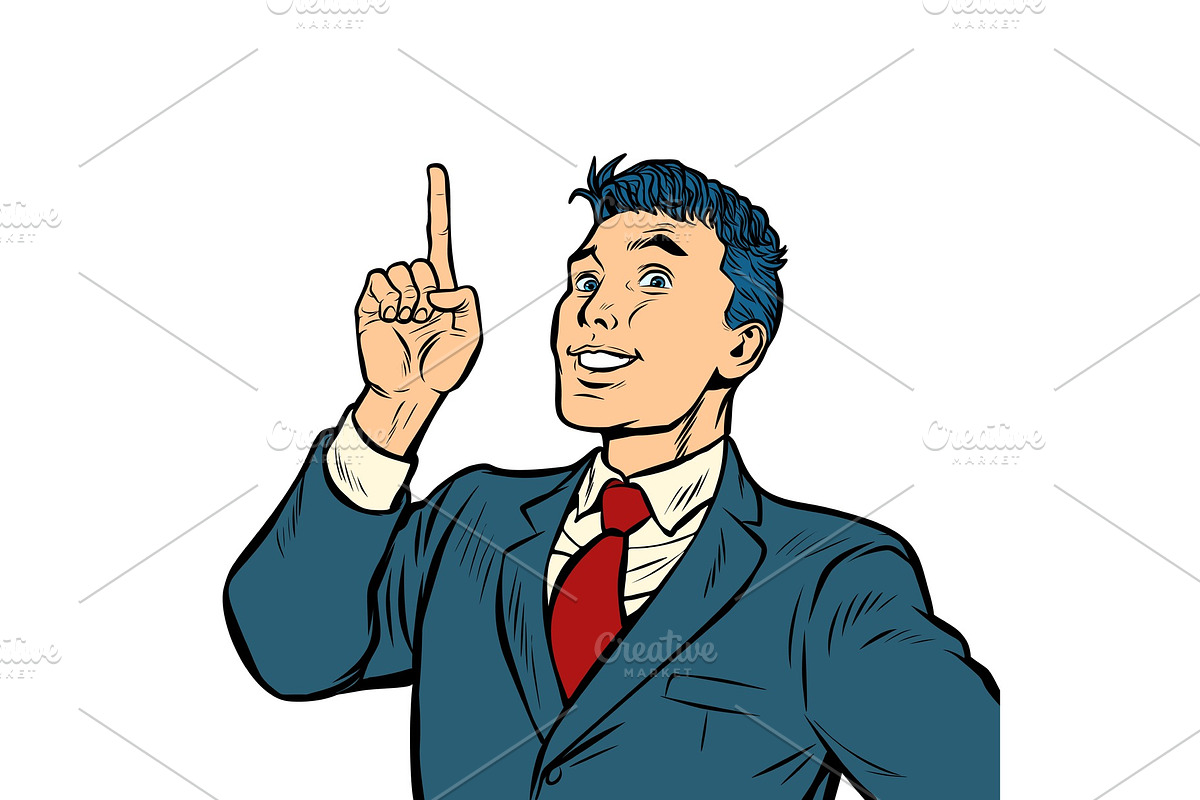 businessman smile index finger up in Illustrations - product preview 8