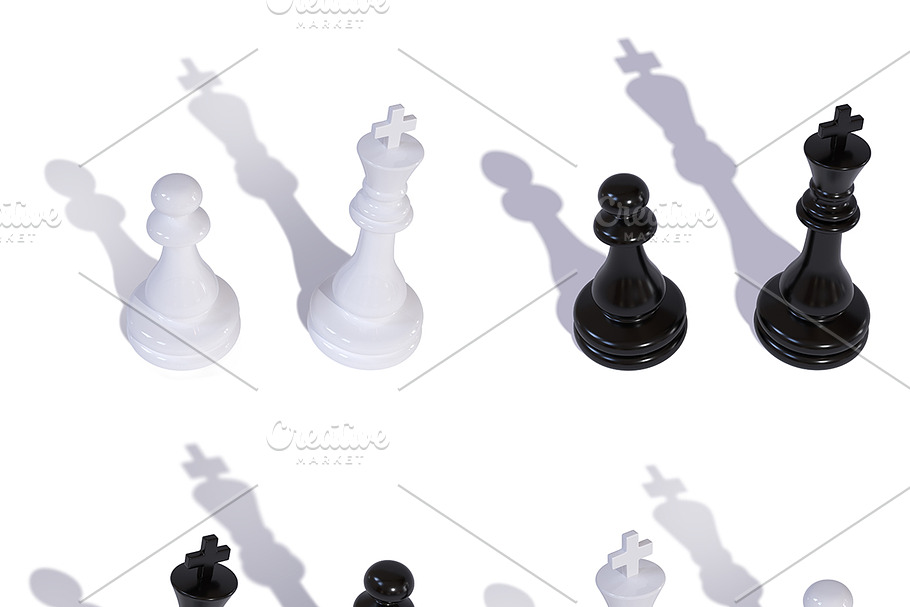 Chess pieces king and pawn mini Set in Illustrations - product preview 8