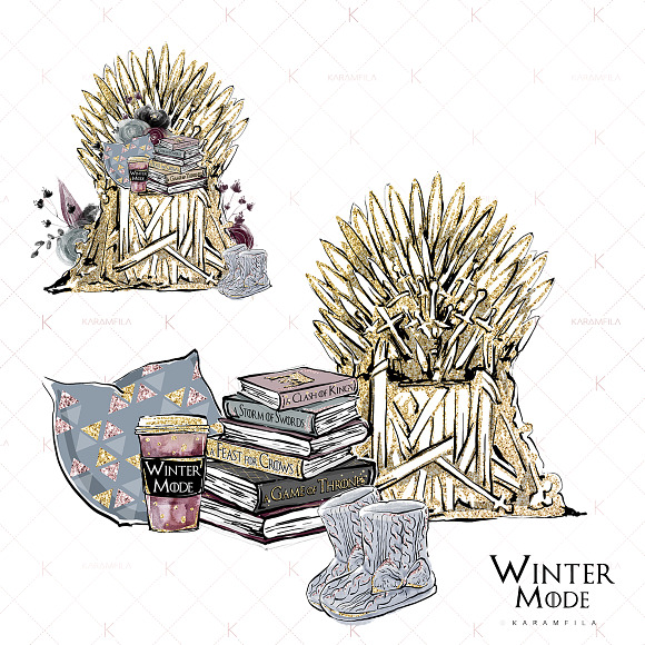 Winter Fashion Clipart in Illustrations - product preview 2