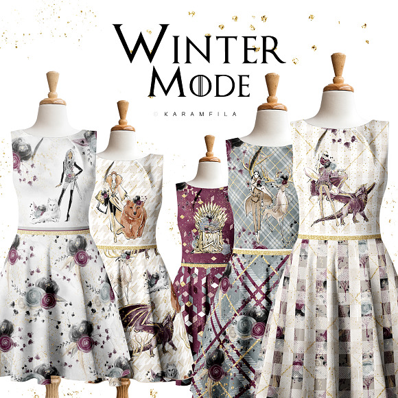 Winter Fashion Clipart in Illustrations - product preview 6