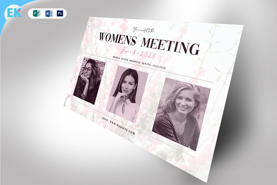 Womens Meeting Invitation in Card Templates - product preview 8