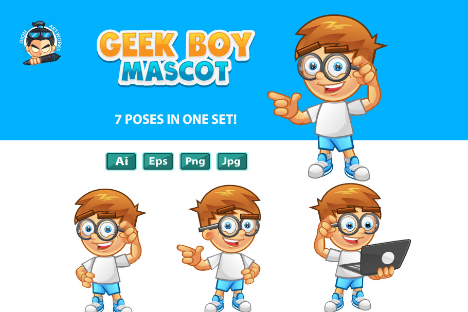 Geek Boy Mascot
