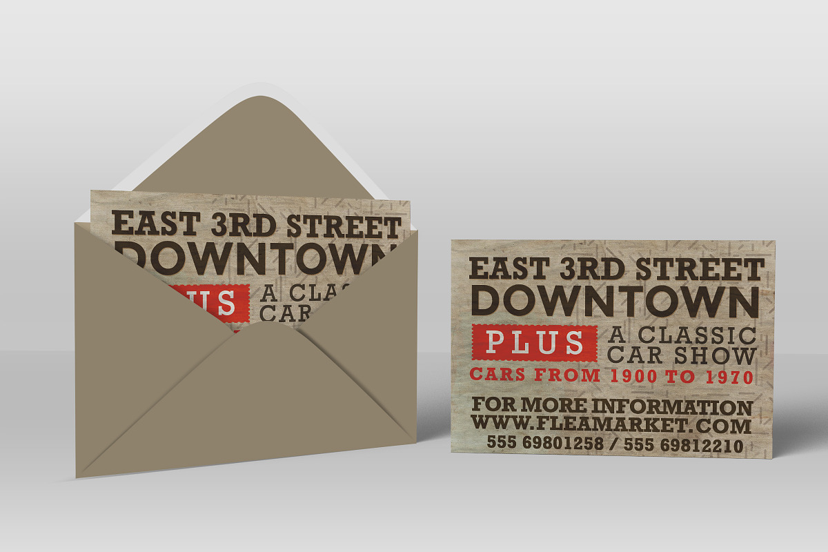 Flea Market PostCard in Postcard Templates - product preview 8