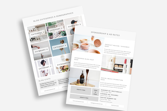 Blogger Media Kit InDesign + Canva in Stationery Templates - product preview 2