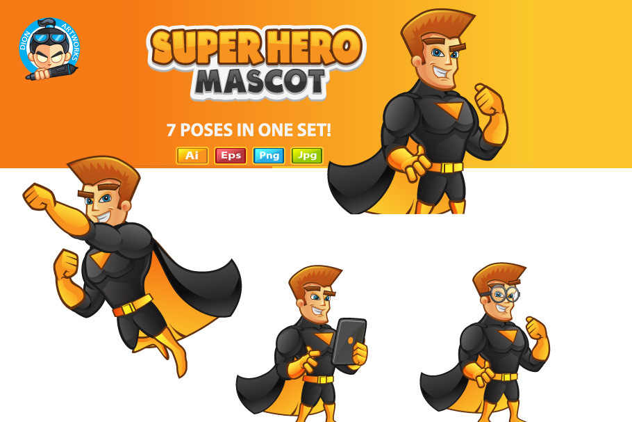 Super Hero Mascot in Graphics - product preview 8