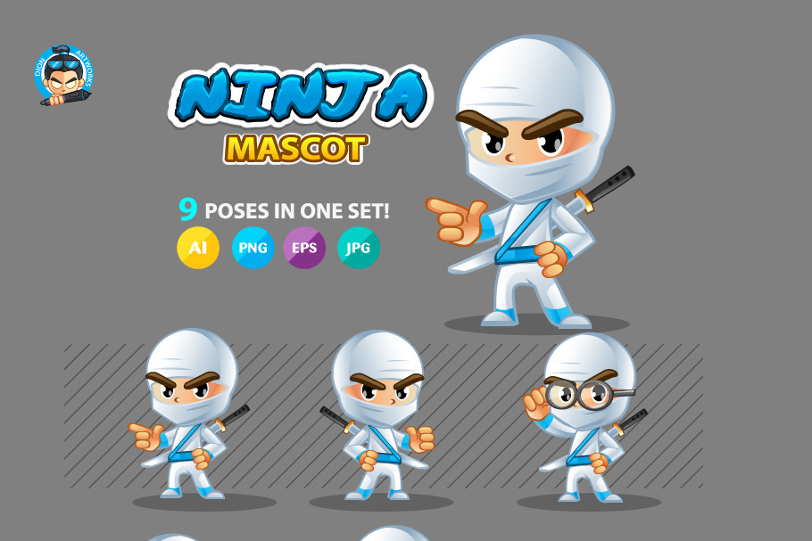 White Ninja Mascot