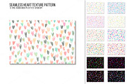 Seamless doodle hearts pattern.