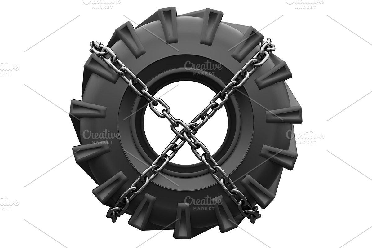 Tractor tire chains wrapped in Vehicles - product preview 8