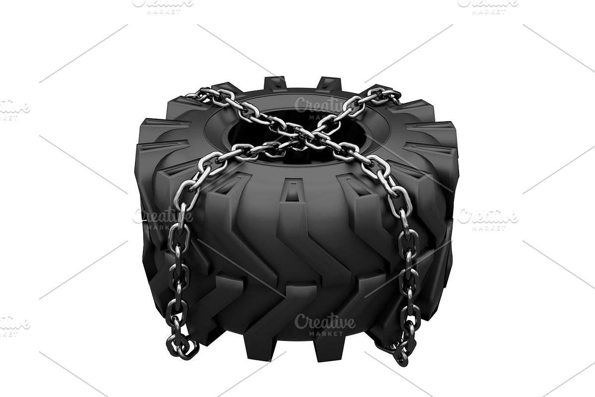 Tractor tire chains wrapped in Vehicles - product preview 8