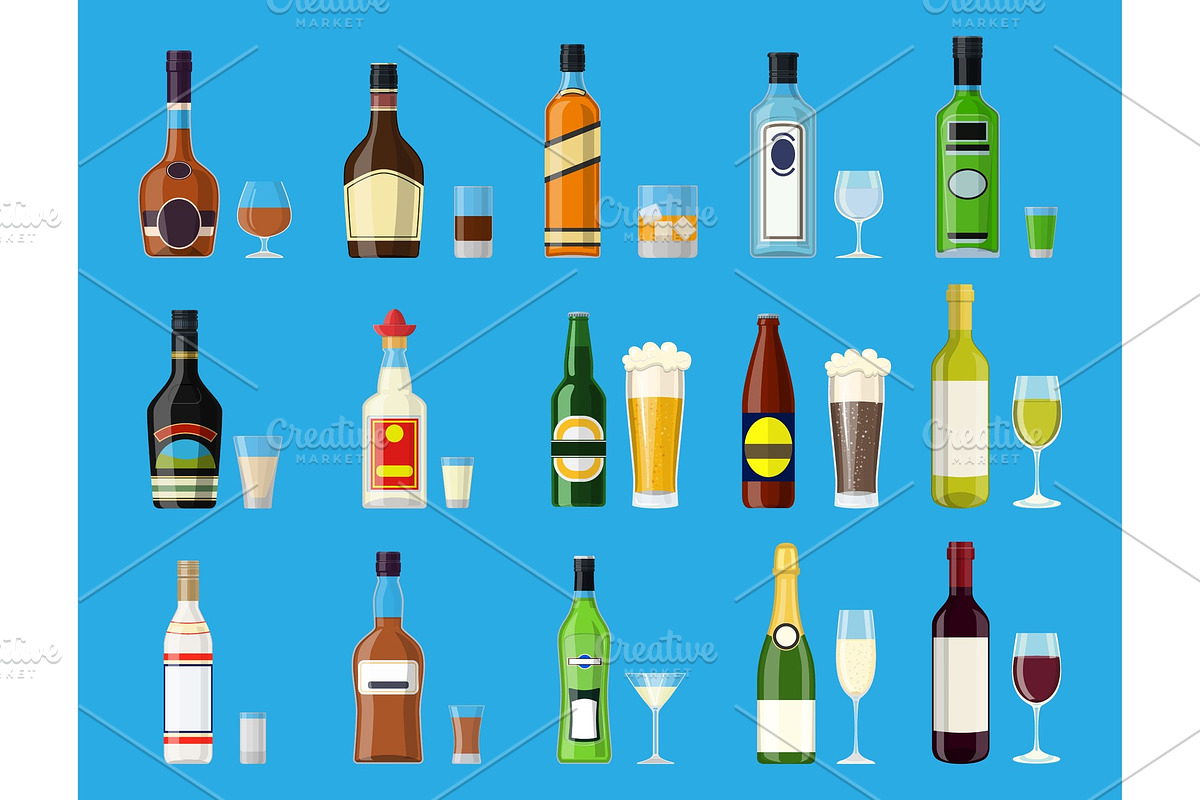 Alcohol drinks collection. in Objects - product preview 8