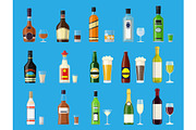 Alcohol drinks collection.