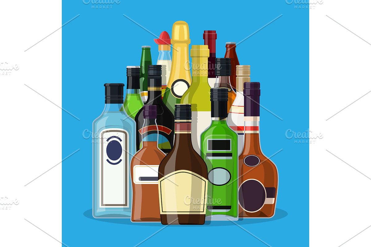 Alcohol drinks collection. in Objects - product preview 8
