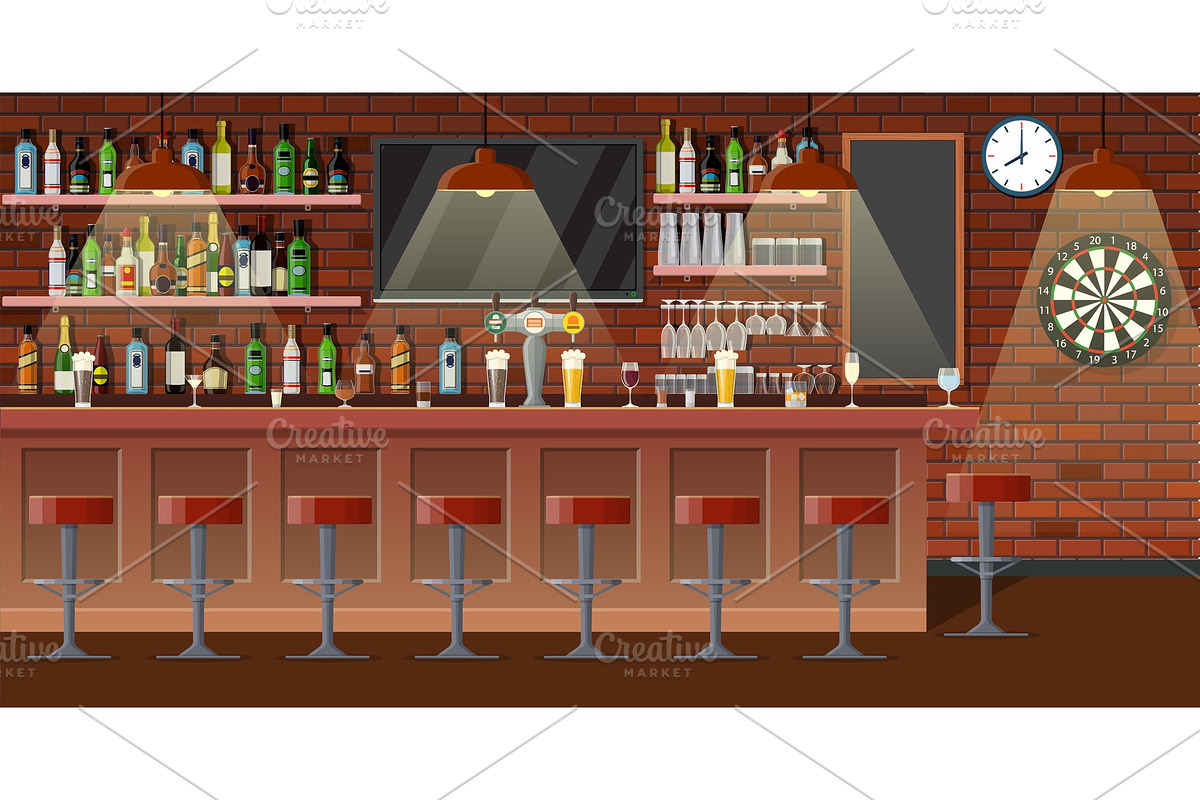 nterior of pub, cafe or bar. in Illustrations - product preview 8