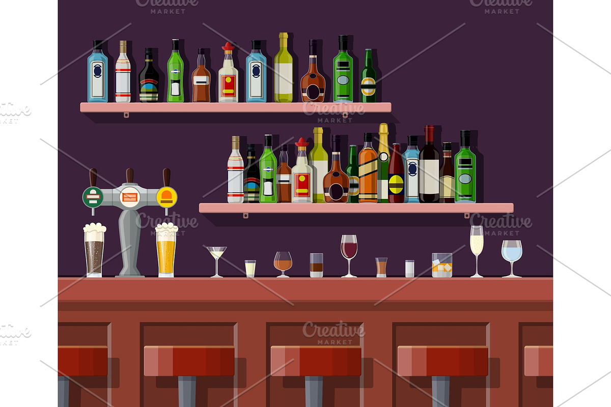 Interior of pub, cafe or bar. in Objects - product preview 8