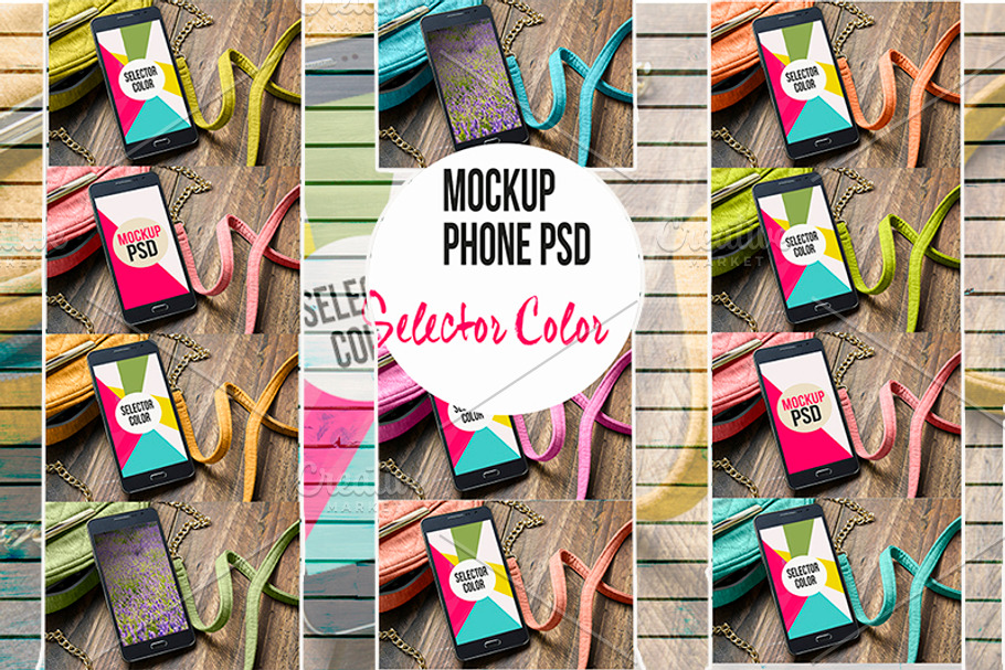 PSD Phone Mockup Beauty choose color