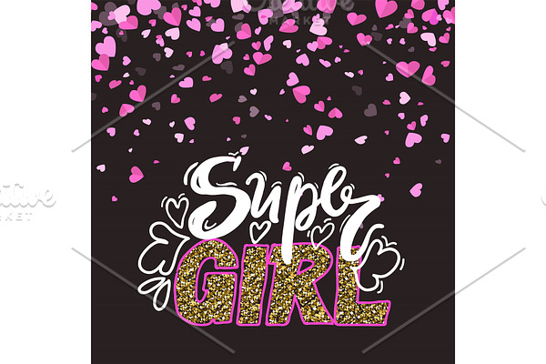 Super Girl Hand Written Design