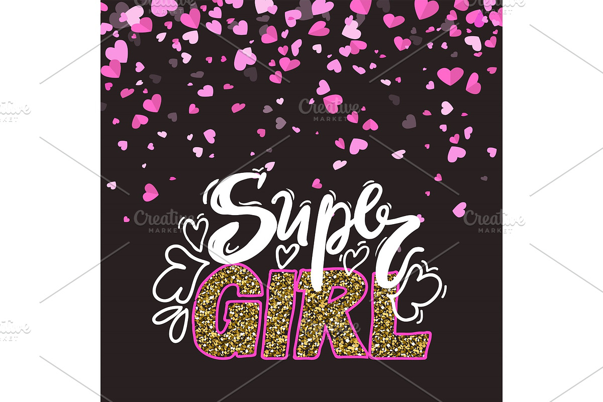 Super Girl Hand Written Design in Illustrations - product preview 8