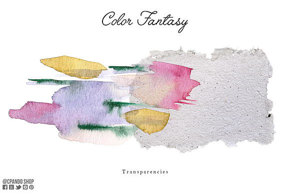 Color Fantasy watercolor strokes  in Illustrations - product preview 1