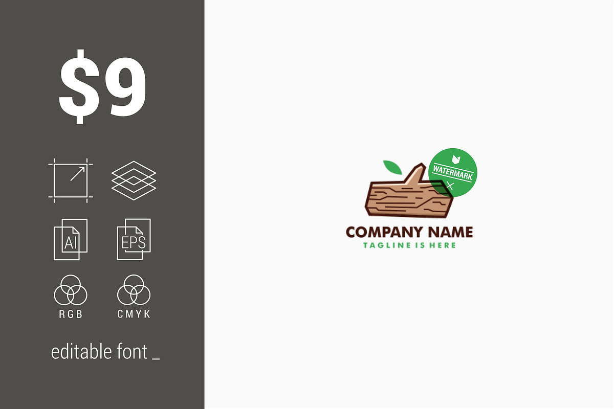 Timber Lumber Wood Tree Logo in Logo Templates - product preview 8