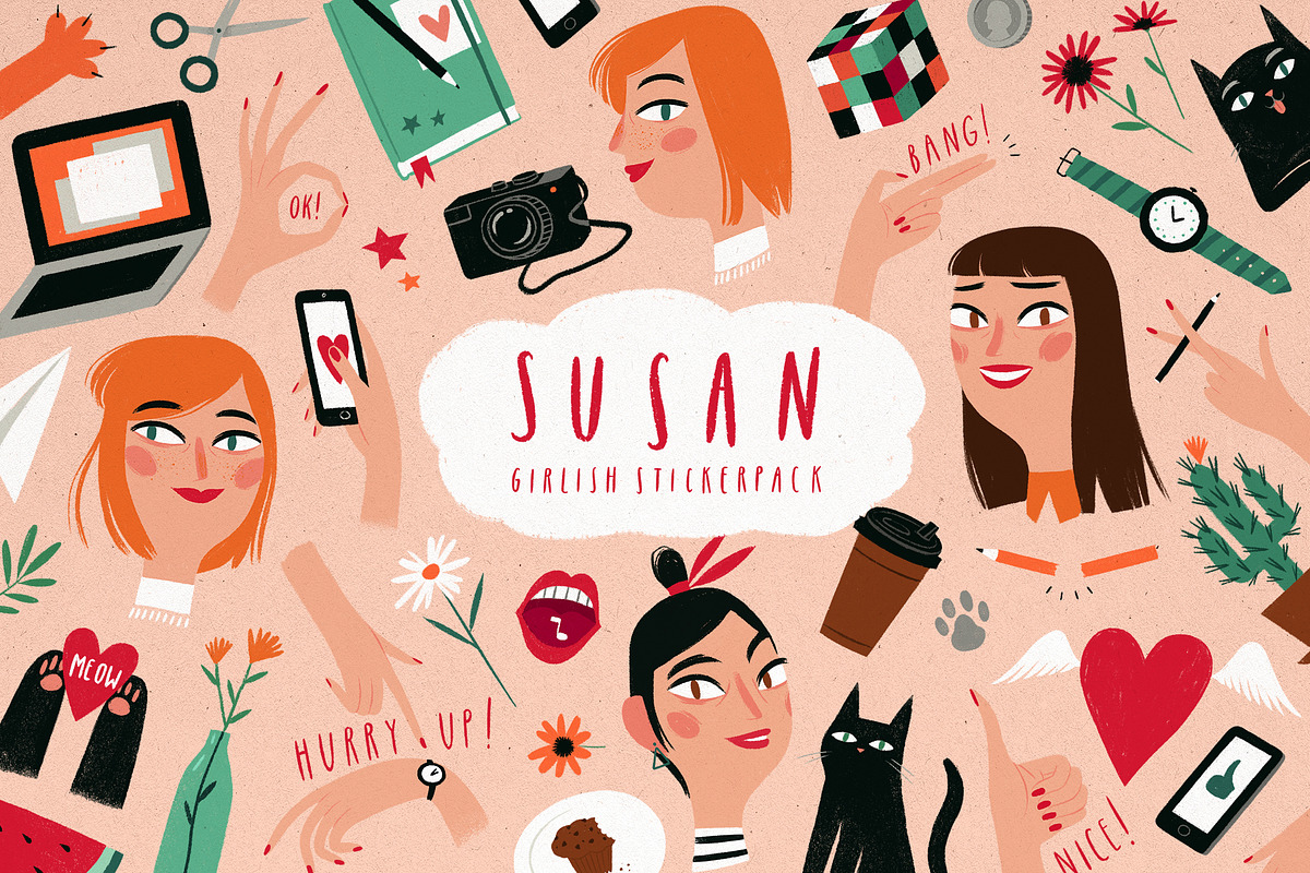 SUSAN Girlish Stickerpack in Graphics - product preview 8