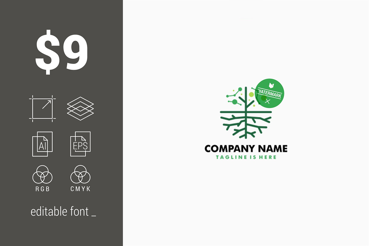 Digital Tree Logo in Logo Templates - product preview 8