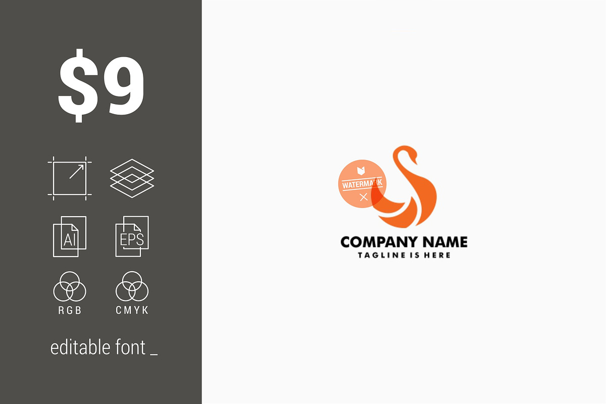 Swan Logo in Logo Templates - product preview 8