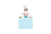 Woman Chef Cook Character Wearing