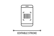 Barcode scanning app linear icon